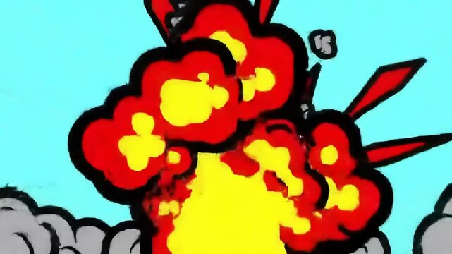 Cartoon Explosion Animation  Fiery Blast VFX Graphics for Video Editing