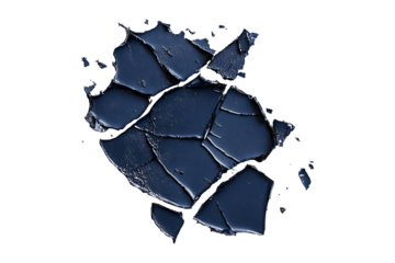 Midnight blue dents from the accident isolated on transparent background
