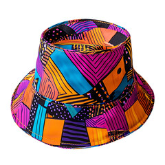 Bold Bucket Hat with a Graphic Print and Striking C Isolated on Transparent Background