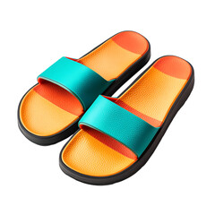 Trendy Slip On Beach Sandals with a Contemporary Design Isolated on Transparent Background