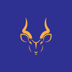antelope head logo and vector template
