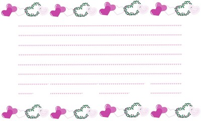 Hand drawn hearts border and frame design