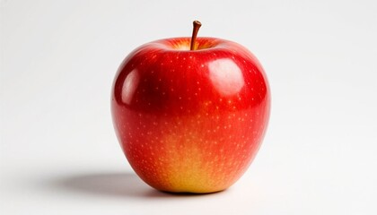 Red apple on a white background.