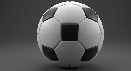 Black and White Soccer Ball Detailed close up sports equipment soccer gear rendering 3D art action