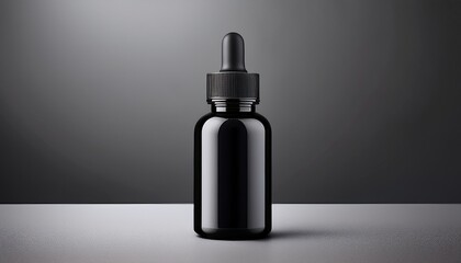Naklejka premium black dropper bottle mockups a glass black dropper bottle which is completely black