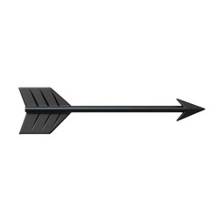 Sleek Arrow with Soft Diffused Shadows in Charcoal Isolated on Transparent Background