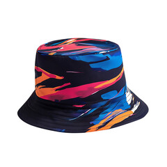 Bold Bucket Hat with a High Contrast Digital Inspir Isolated on Transparent Background