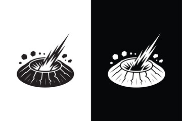 Meteor Site icon vector on White Background ,Vector Art Illustration on white background.