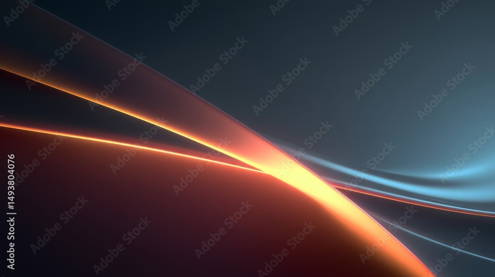 Poster abstract background with smooth curves and glowing lines in vibrant colors.