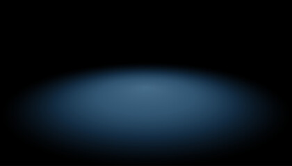 Spotlight shines on the empty floor of a dark room with a black background. Studio scene for displaying products, cars or modern electronic devices.