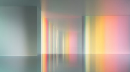 Abstract light reflections in a modern and minimalist interior space.