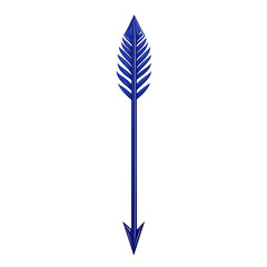 Modern Arrow with Precise Sharp Lines in Crisp Royal Isolated on Transparent Background