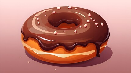 Chocolate Donut Flat Vector Illustration - Creative Clipart for Car Enthusiasts
