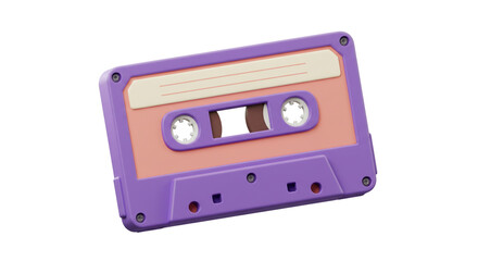 Obraz premium Retro Cassette Tape Illustration 80s 90s Nostalgia Vintage Audio Music Lover Pastel Aesthetic Purple