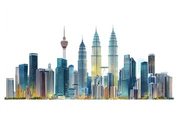 Kuala Lumpur Skyline Featuring Petronas