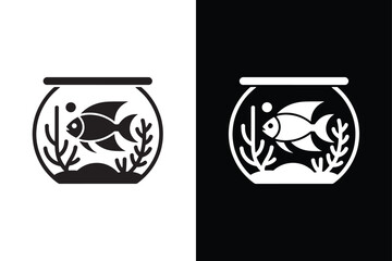 Aquarium icon vector on White Background ,Vector Art Illustration on white background.