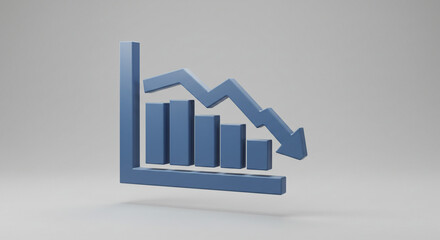 Declining Economy Illustration Blue Chart Symbolizing Recession Finance Downturn Negative Trends 100