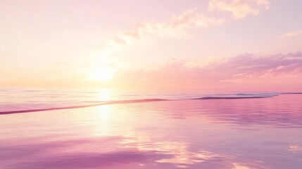Stunning sunset over the ocean with colorful clouds reflecting on the water surface
