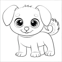 Adorable and cute puppy outline illustration perfect for coloring books and childrens designs