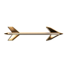 Sleek Arrow with Reflective Finish in Metallic Go Isolated on Transparent Background