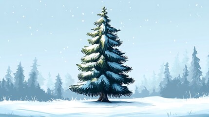 Obraz premium Pine Tree Illustration