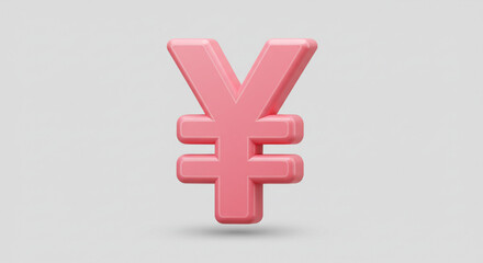 Obraz premium Pink Yen Symbol Japan Currency Finance Investment Wealth Savings Banking Exchange Rate Economy
