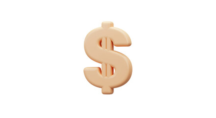 Obraz premium 3D Money Symbol Rendering Dollar Currency Sign Isolated on White Financial Icon Wealth and