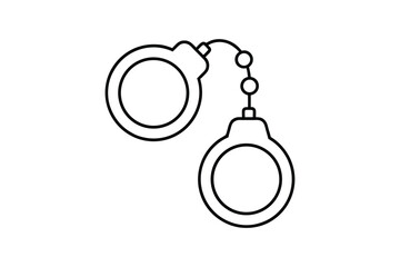 Handcuffs line art Vector bundle  illustration, Handcuffs line art, Handcuffs  silhouette vector 