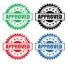 set of approved stamp with grunge effect on transparent background | set of stamps | set of grunge stamps
