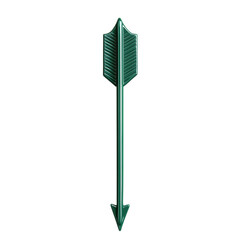 Bold Arrow with Crisp Edges in Emerald Green Isolated on Transparent Background