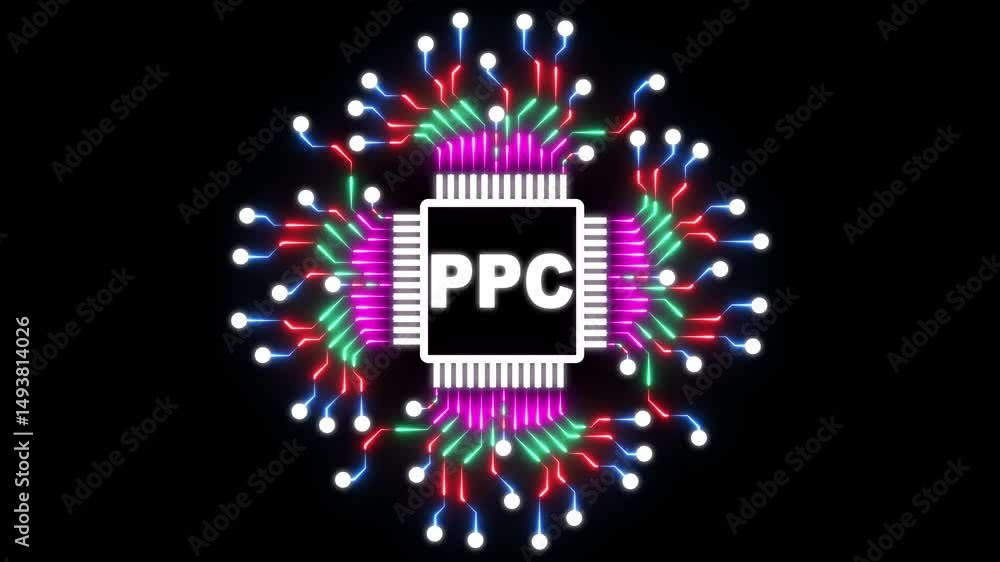 Aufkleber pay per click payment technology digital marketing internet concept of virtual screen. ppc internet,
