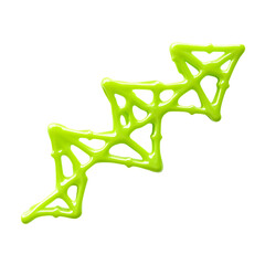 Abstract Arrow with Innovative Interlocking Structure Neon Green Star Stud Isolated on Transparent Background