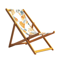 Modern Fold Away Wooden Beach Chair with a Dynamic Isolated on Transparent Background