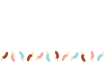 チョコバナナ イラスト フレーム 背景 夏祭り 食べ物 縁日