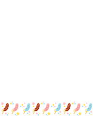 チョコバナナ イラスト 縦フレーム 背景 夏祭り 食べ物 縁日