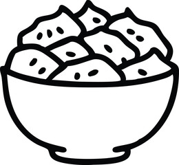 vector isoloted of a bowl of food icon