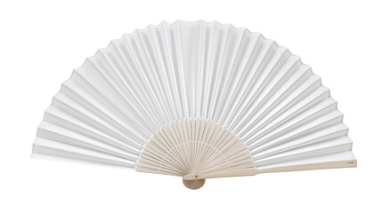 Foldable fans banner blank ready for slogan with studio-quality lighting on a white background