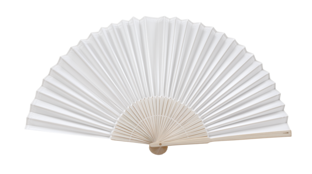 Foldable fans banner blank ready for slogan with studio-quality lighting on a white background