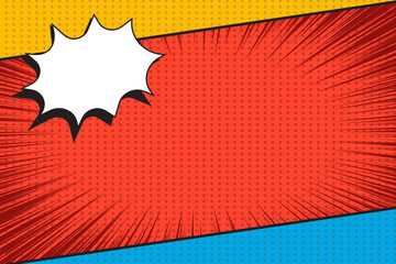Comic cartoon retro template background