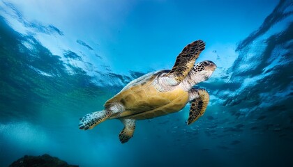 Obraz premium turtle swimming in the water