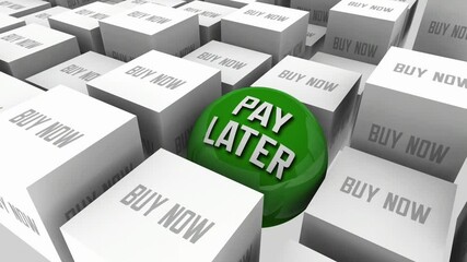 uy Now Pay Later Short Term Loan No Interest Deal Offer 3d Animation