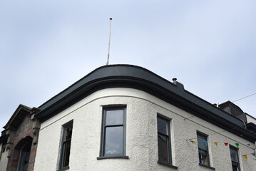 Guernsey, bâtiment, angle arrondi