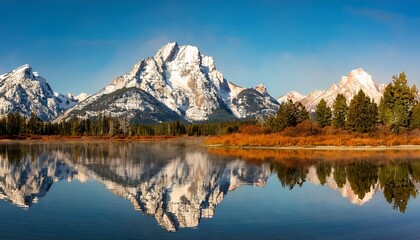 Fototapeta premium grand tetons and reflection