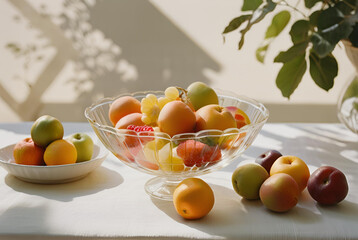 fresh fruits on a table