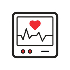 Heartbeat Monitor Line Art for Medical Branding