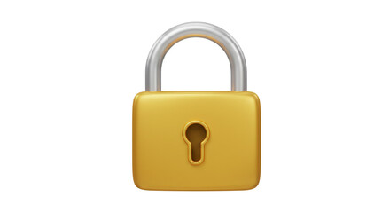Secure Gold Lock Icon Design Cybersecurity Protection Safety and Access Control Private Key Security