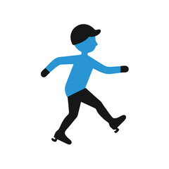 Ice Skating Child Silhouette for Winter Sports