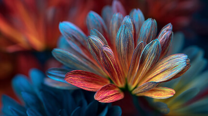 Fototapeta premium Colorful chrysanthemum blossoms in a vibrant floral arrangement during spring