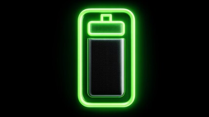 Neon green battery graphic
