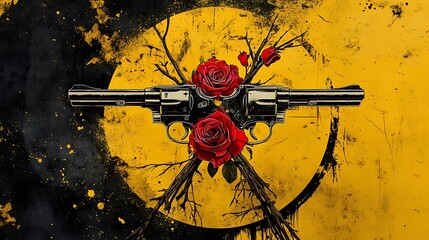 A visual representation of conflict and beauty.